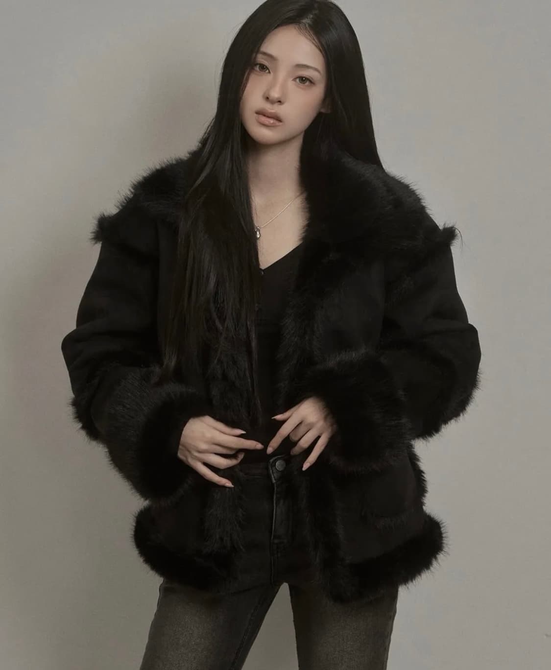 카키포인트 무스탕 Shearing Fur Mustang (black) 상품이미지1