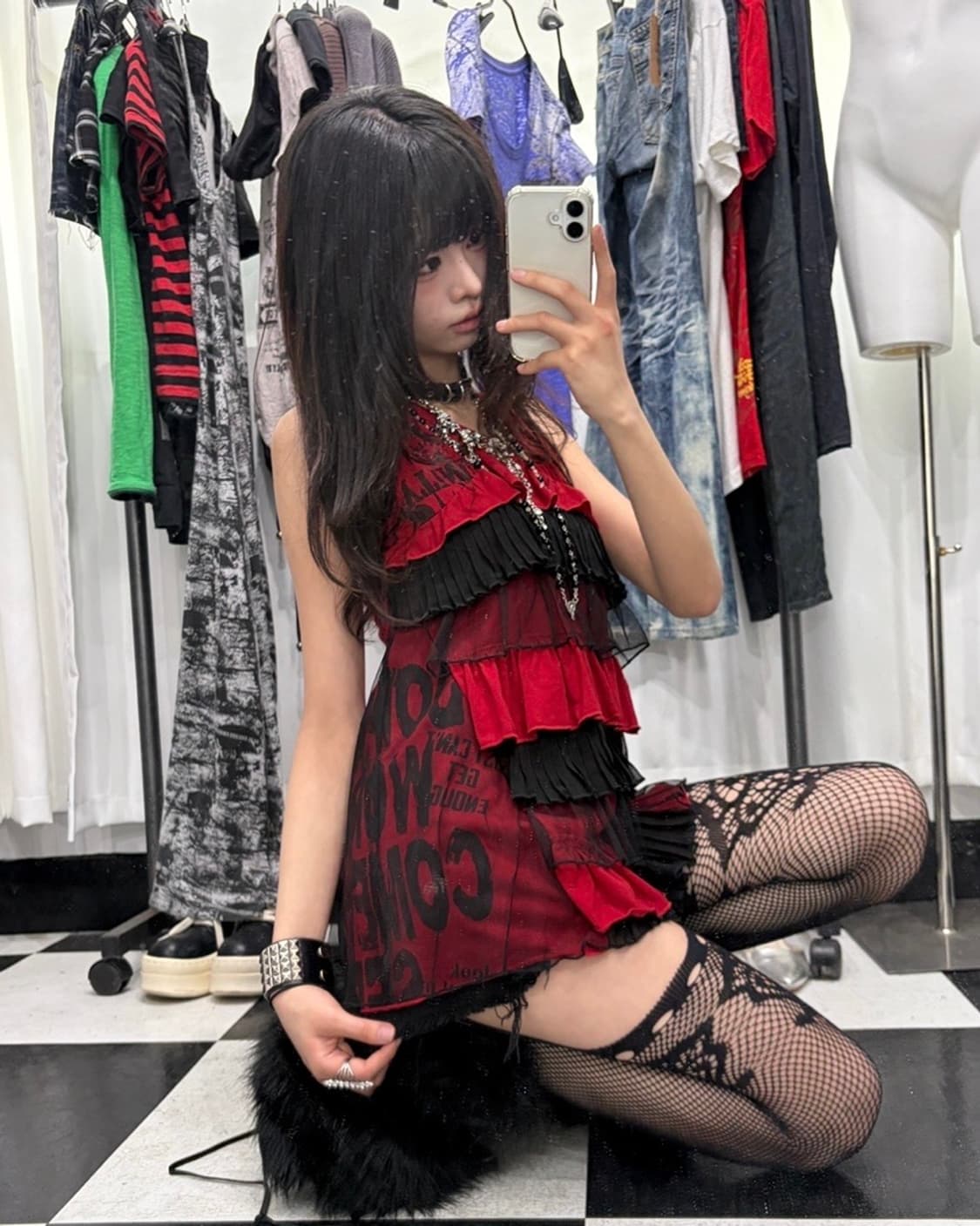 🎸블랙 & 레드 펑크 슬리브리스🎸 상품이미지2