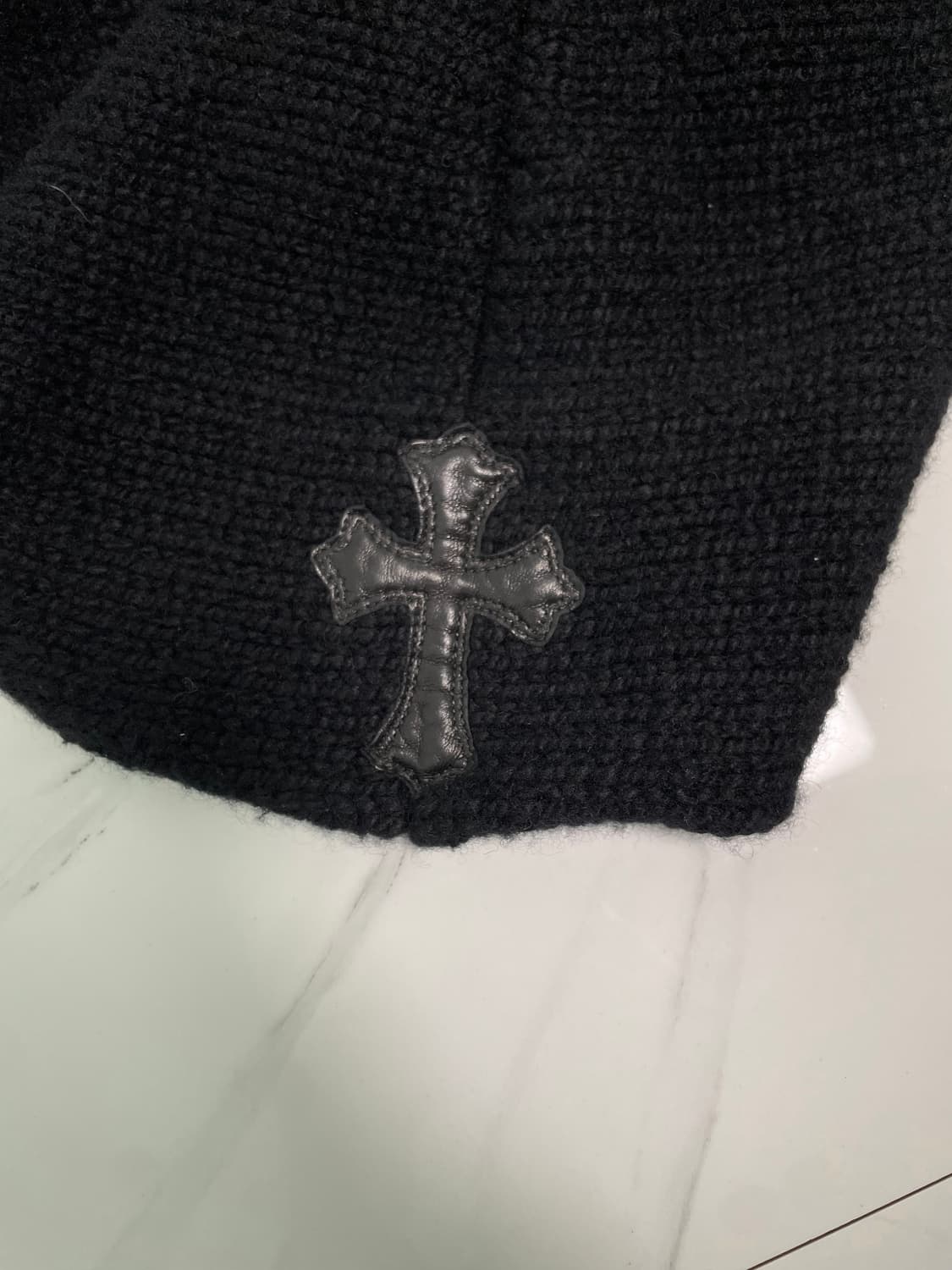 신형 크롬하츠 VIC 크로스 레더패치 빅크로스 캐시미어 후드티 XL 상품이미지3