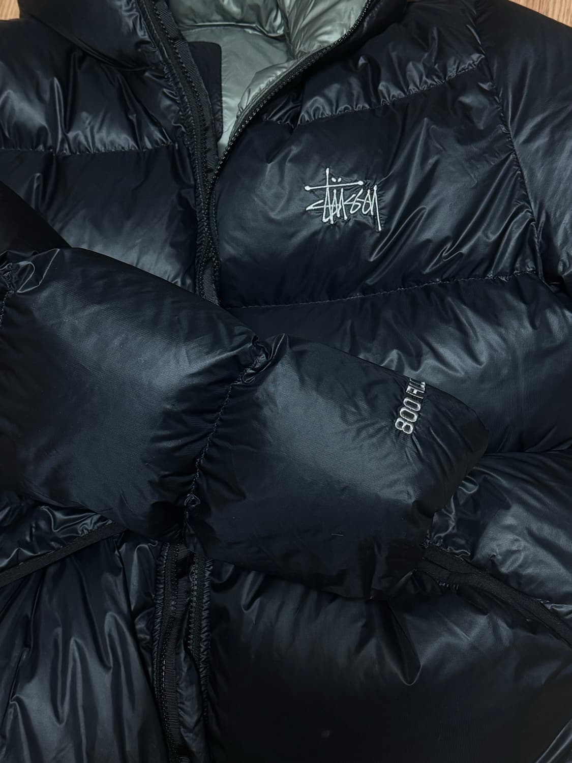 스투시 다운 파카 마이크로 립스탑 팬텀 블랙 상품이미지3