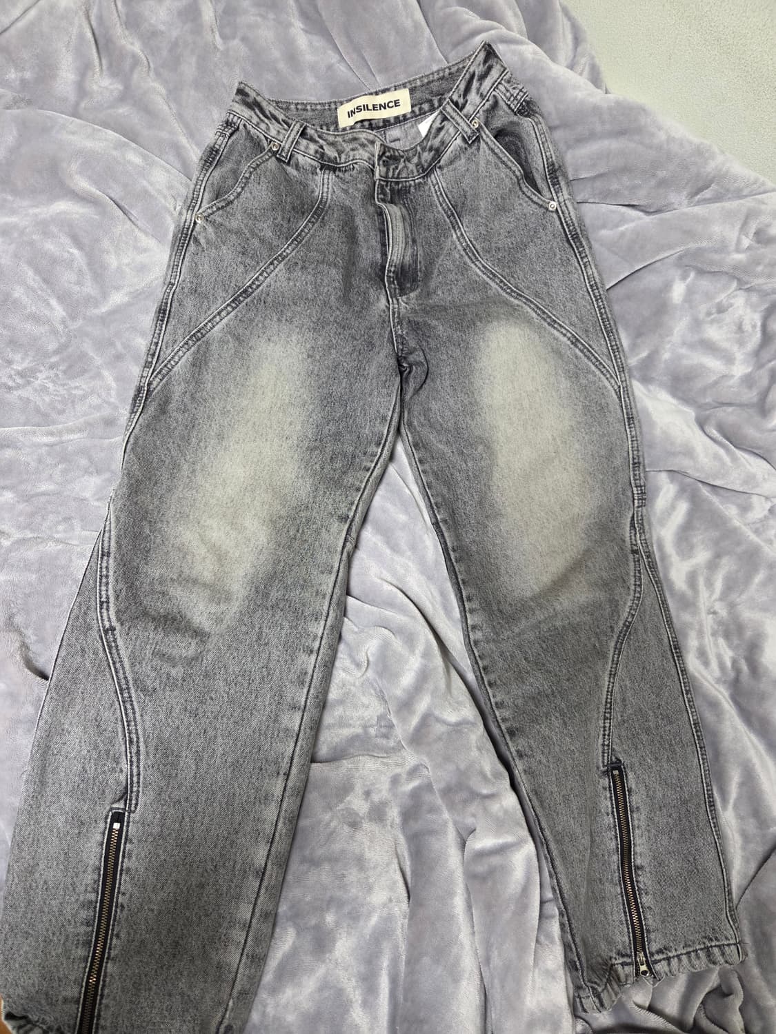 인사일런스 우먼 커브드 지퍼 데님팬츠 xs 상품이미지4