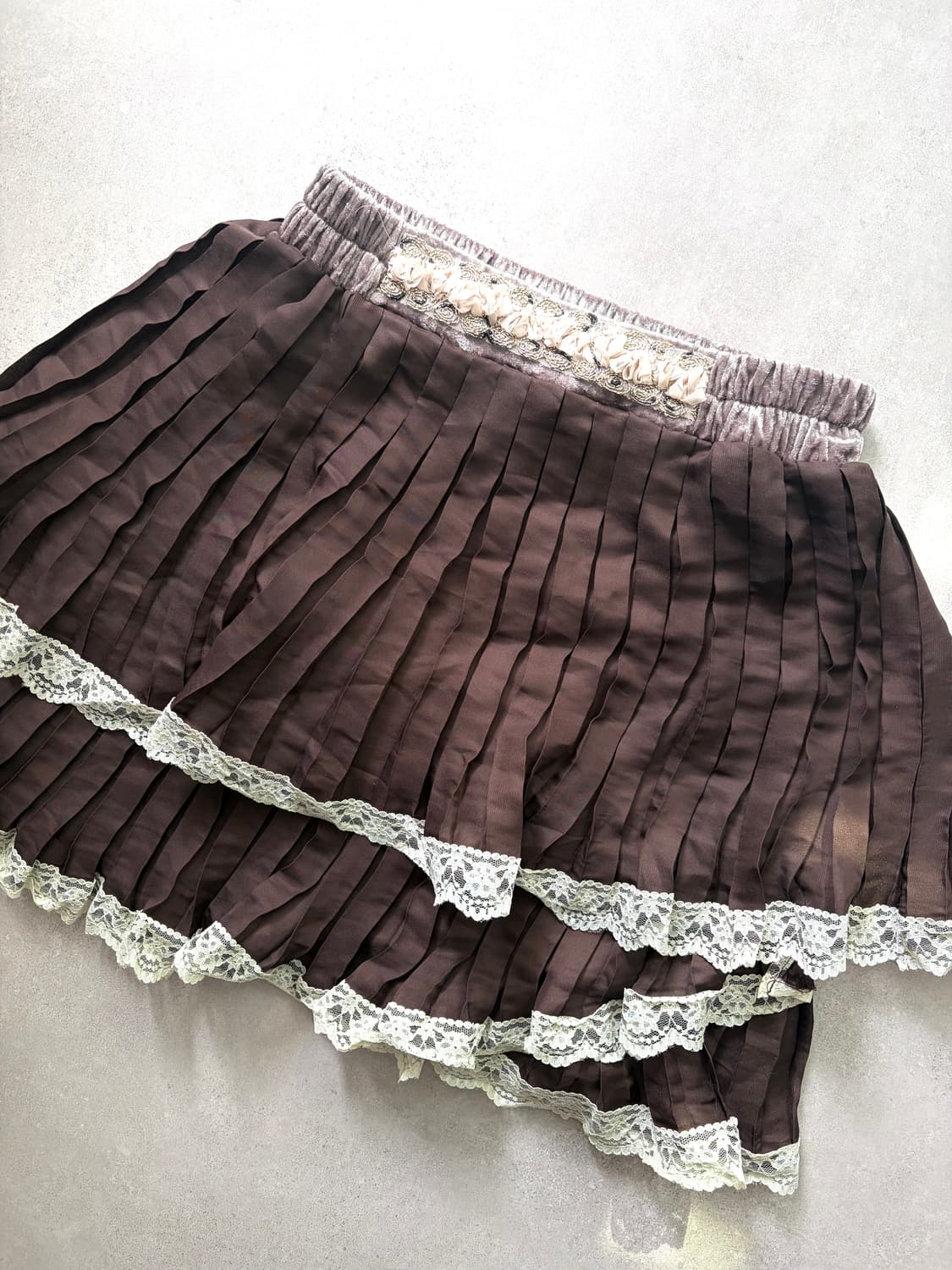 Axes femme brown lace frill skirt 상품이미지1
