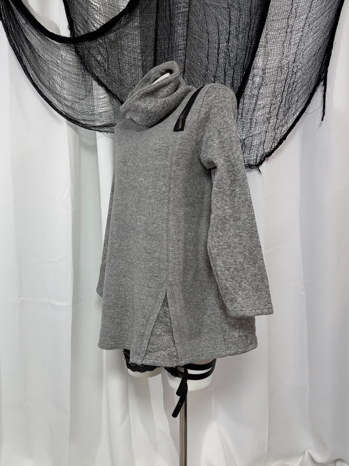 gray zipper knit 상품이미지2