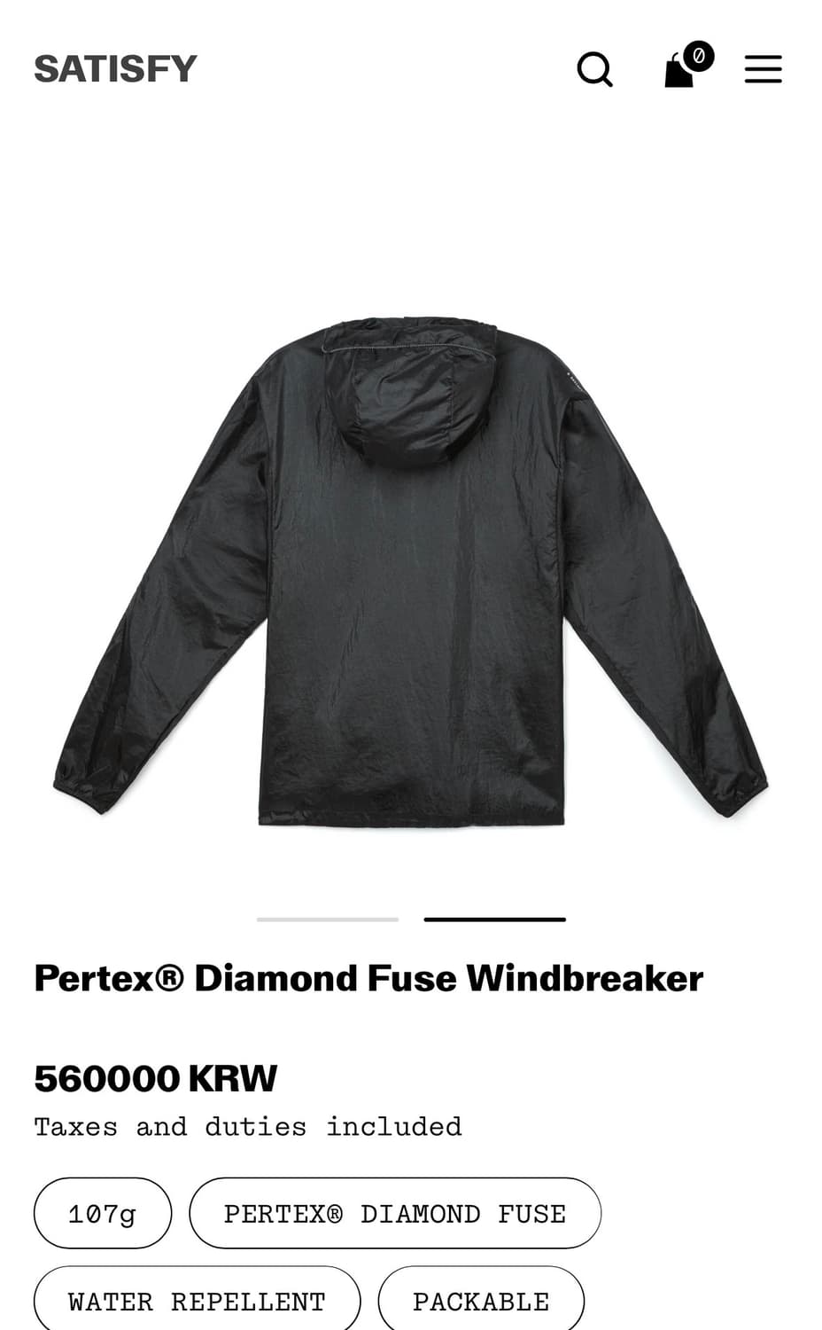 새티스파이 퍼텍스 다이아몬드 퓨즈 윈드브레이커  XL 새상품 상품이미지5