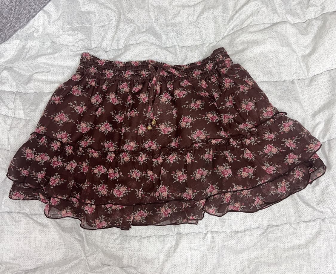 리즈리사 플라워 초코 스커트 히메갸루 라떼갸루 모리걸 갸루 상품이미지1