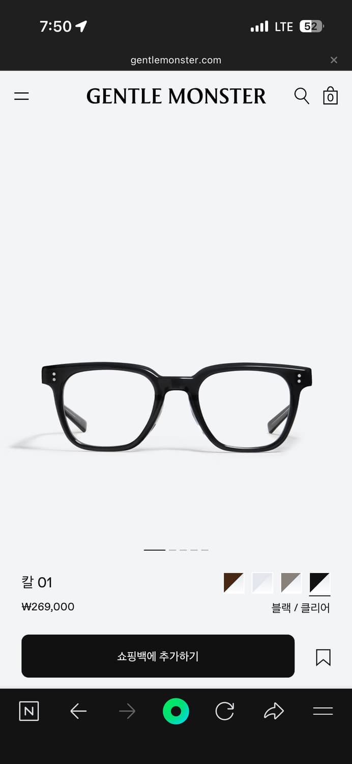 젠틀몬스터 칼01 블랙 안경 상품이미지1