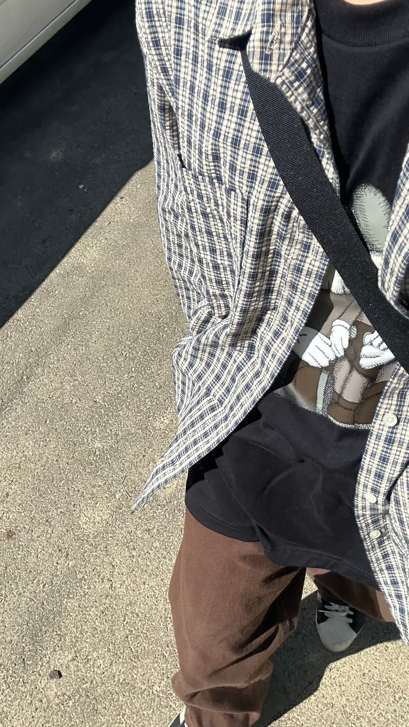 모마디자인 베이지 체크 셔츠 상품이미지2