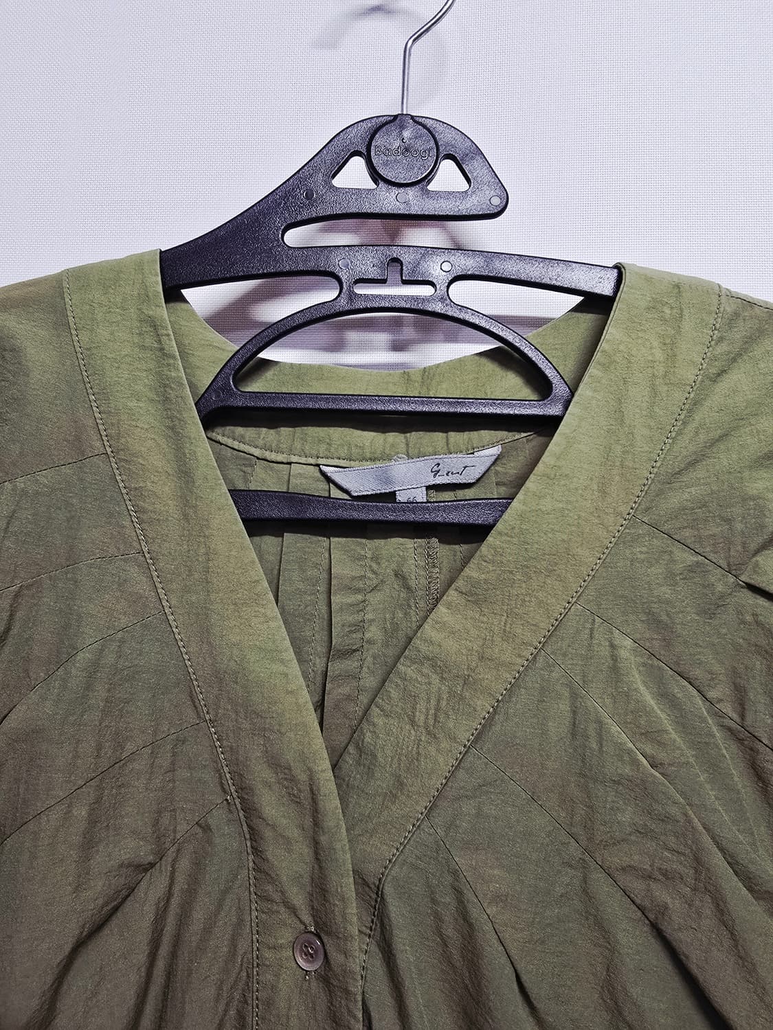 지컷 카키색 바스락 롱 원피스 상품이미지2