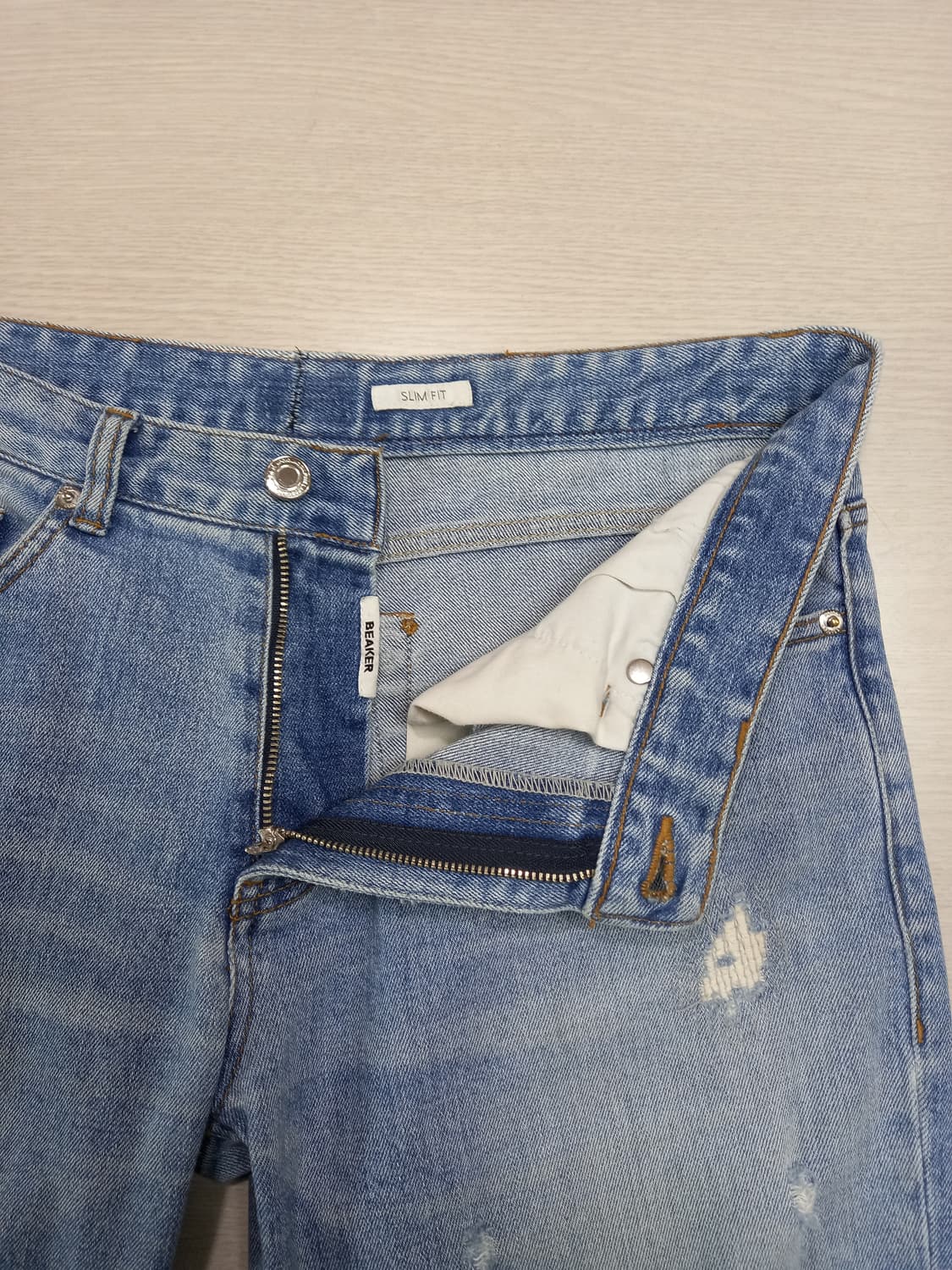 30 REAKER 데미지워싱 스판 테이퍼드 리페어진 30-244 상품이미지6