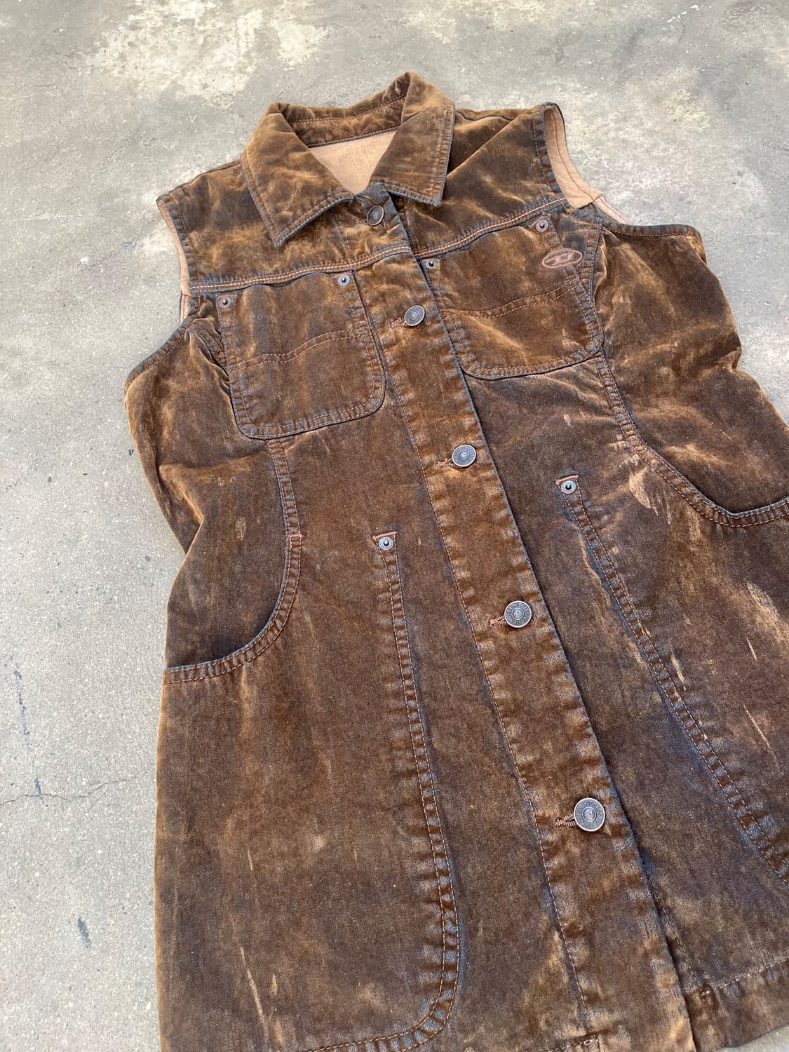 Diesel 디젤 로고 벨벳 베스트  상품이미지3