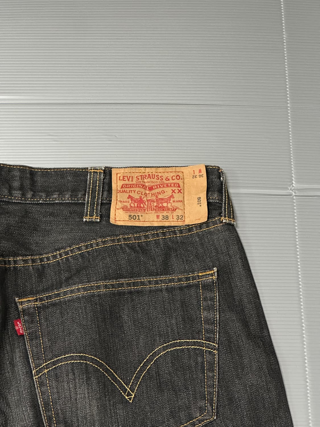리바이스 501 데님 팬츠 바지 흑청 38X32  상품이미지5