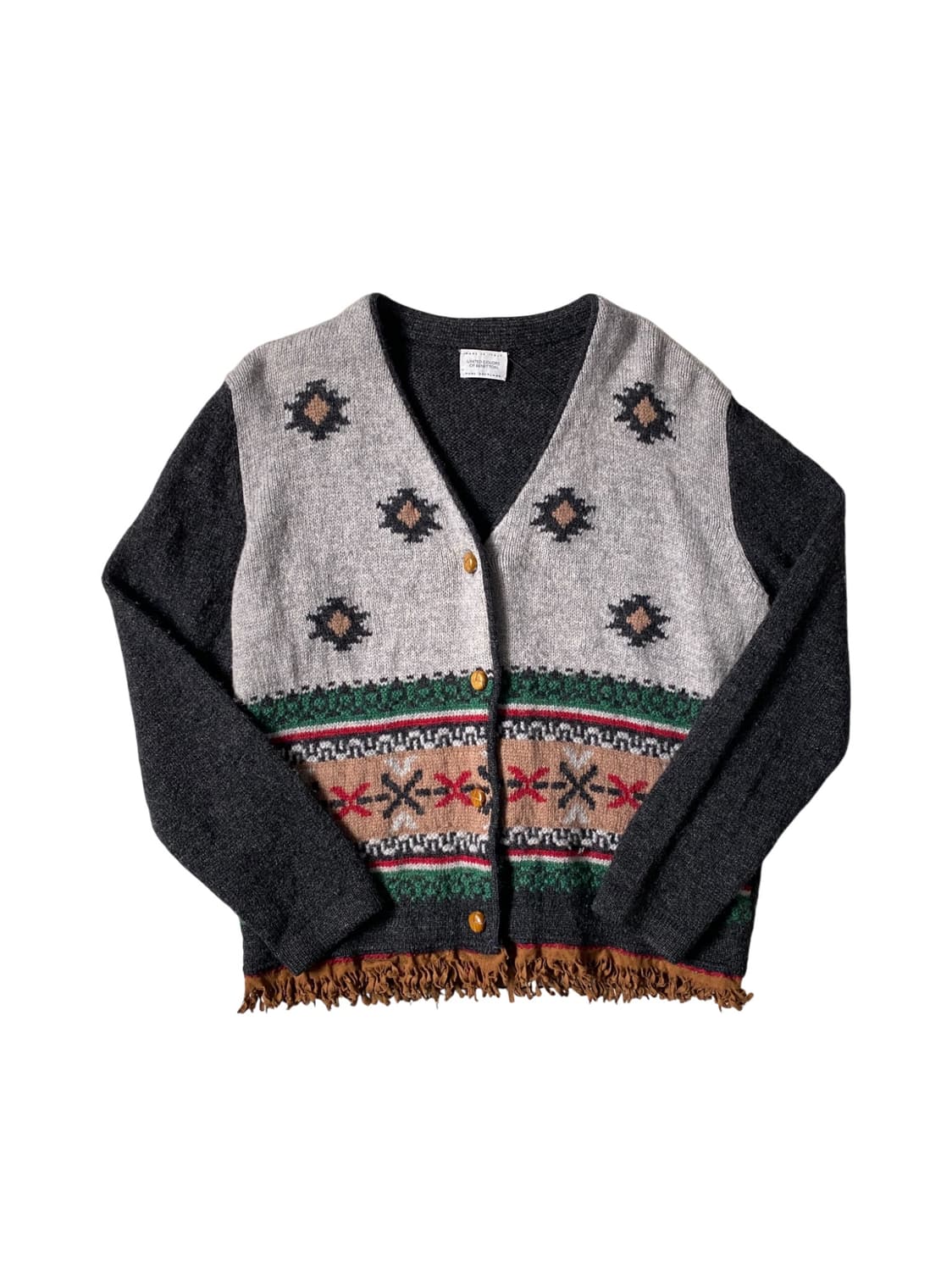 베네통 쉐틀랜드 울 패턴 니트 가디건 (Man M) 상품이미지1