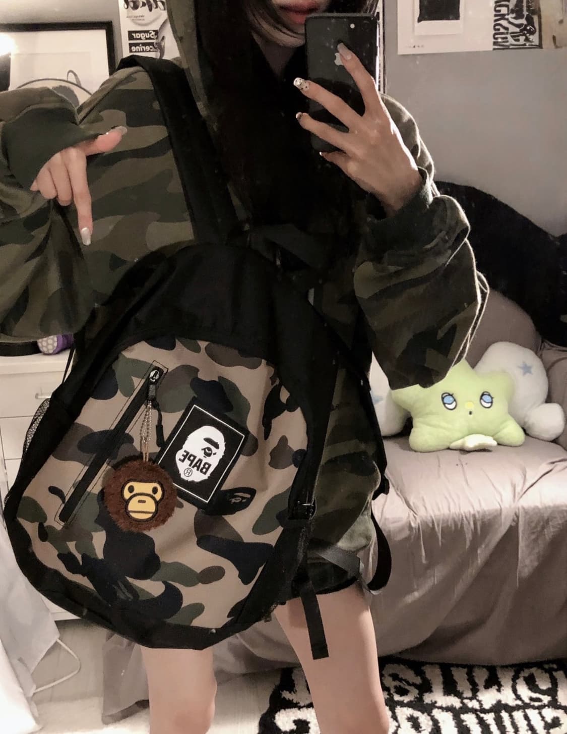 베이프 백팩 ❤️ 새상품 정품 일본 잡지부록 카모 키링포함 상품이미지1