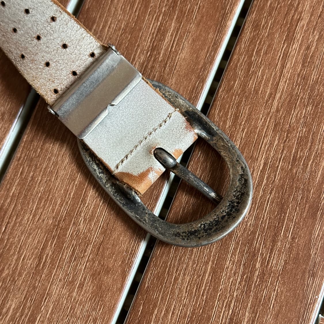 Vintage leather punching belt 상품이미지8