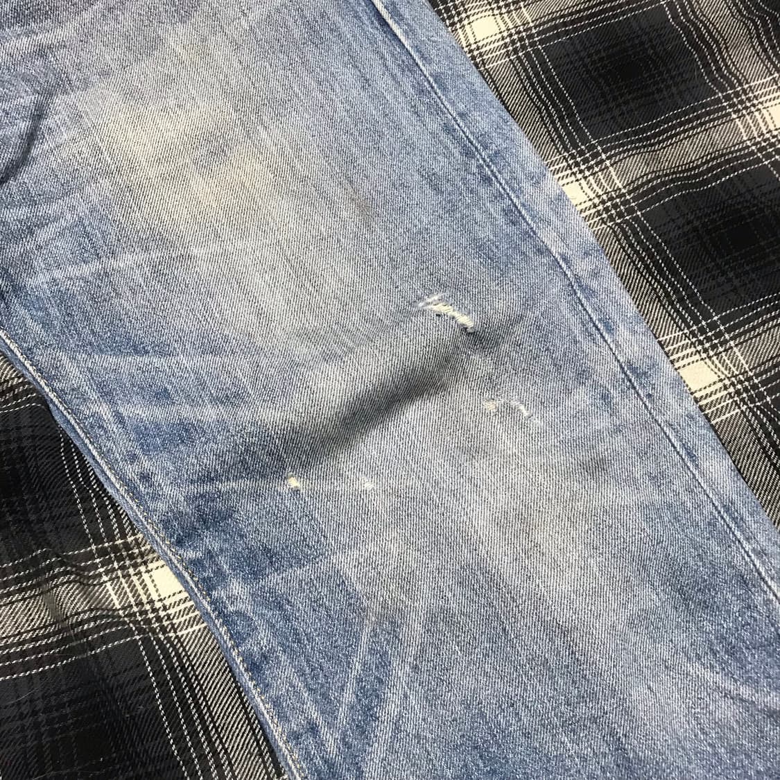 레어 90s 일본판 리바이스 501 버튼 플라이 스트레이트진 연청 상품이미지4