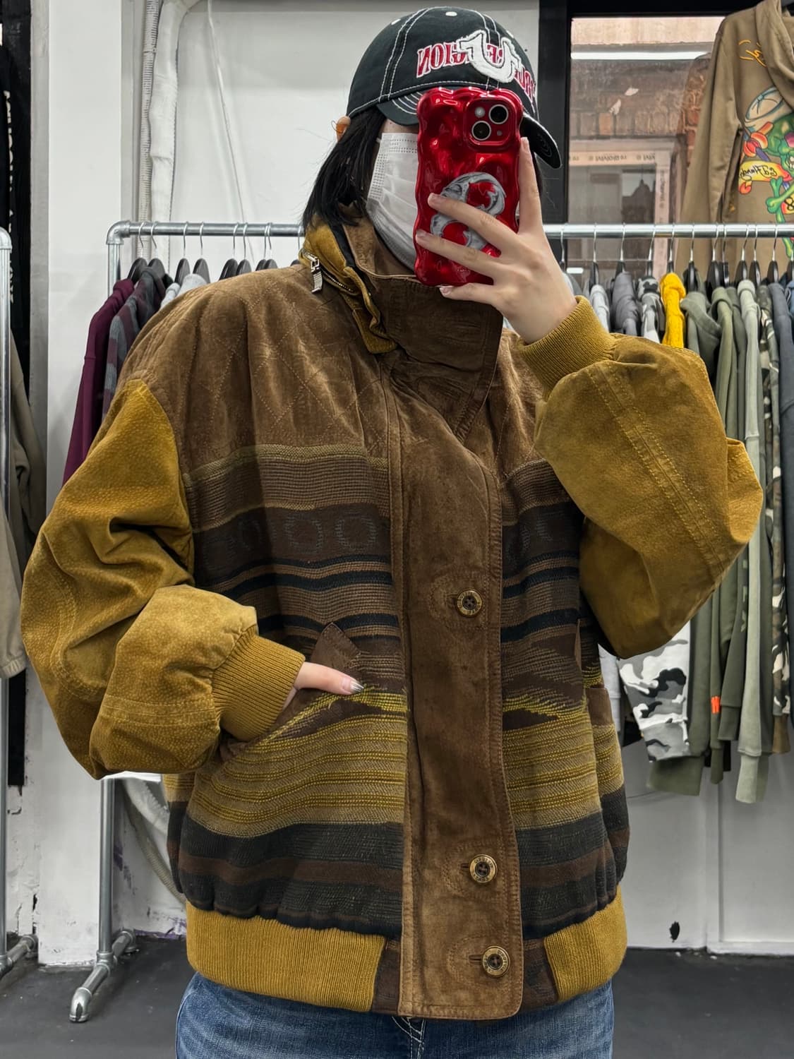 Vittorio Forti 스웨이드 니트 집업 자켓 상품이미지1