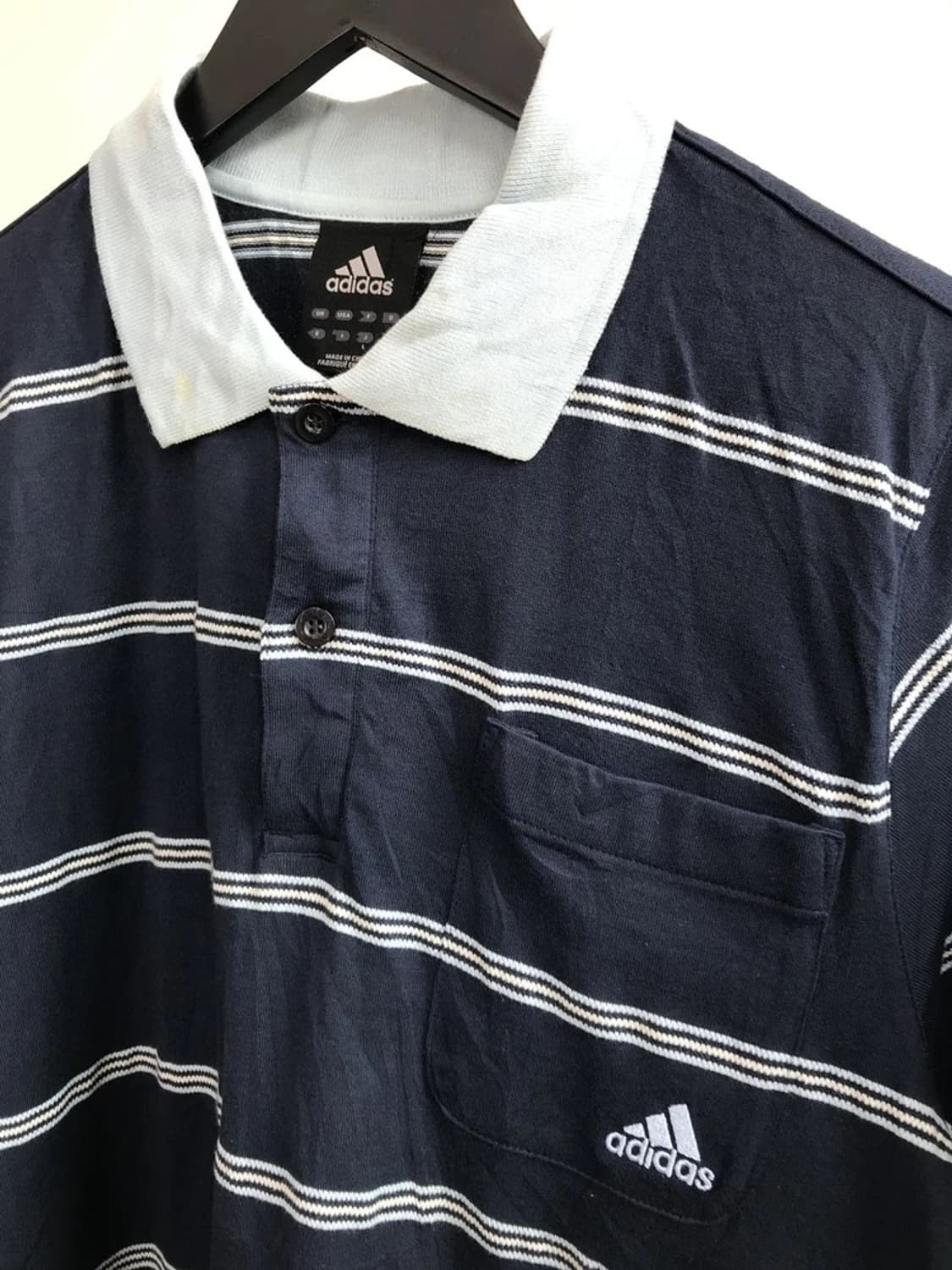 Adidas Navy Stripe Polo Shirt Classic 상품이미지5
