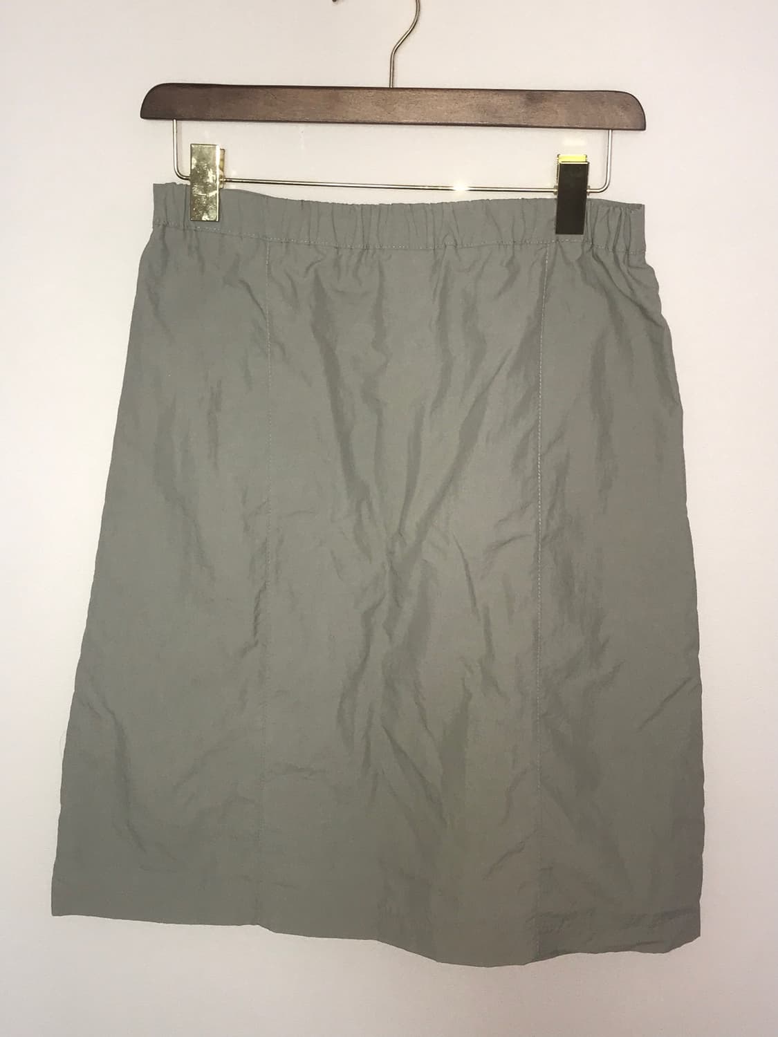 빈티지 그레이카키 나일론 미디 스커트 상품이미지3