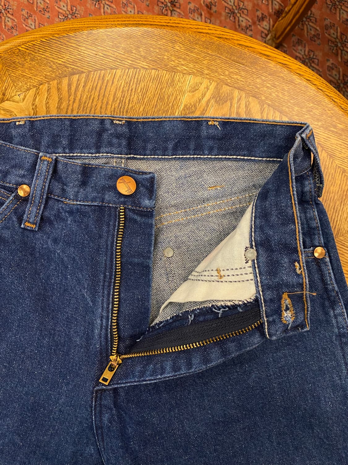 (26inch) 90s USA 랭글러 진청 웨스턴 상품이미지8