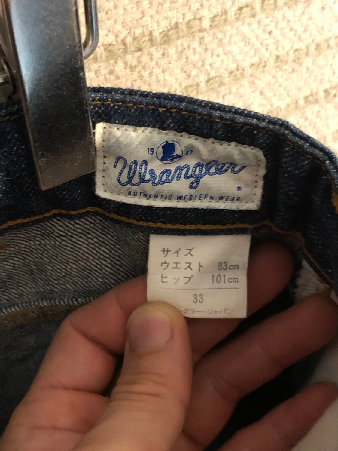 랭글러 레귤러핏 진청 데님 일자 청바지 33 상품이미지4