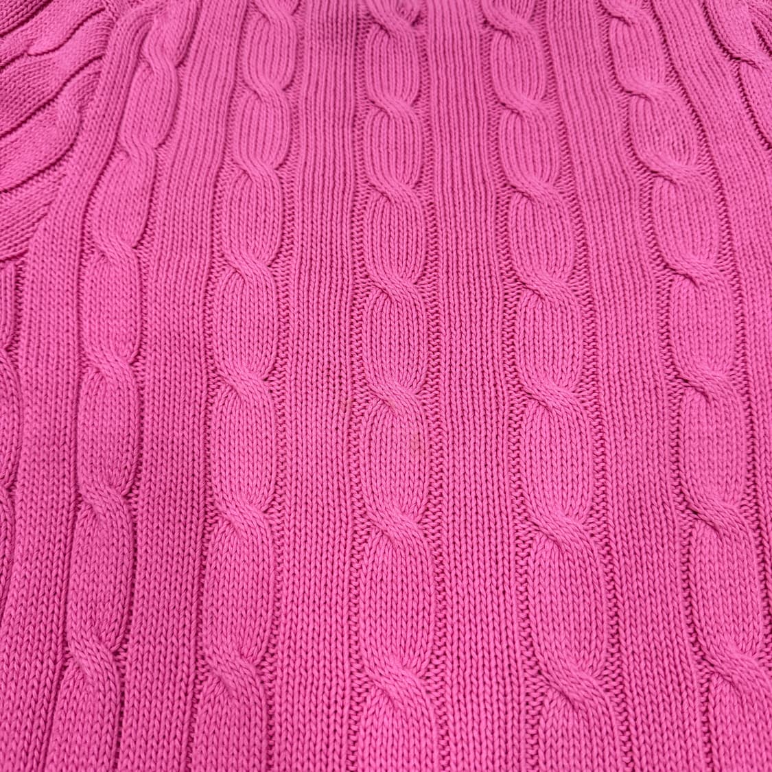 폴로 랄프로렌 케이블 피마코튼 니트 반팔티 핑크 S 상품이미지9