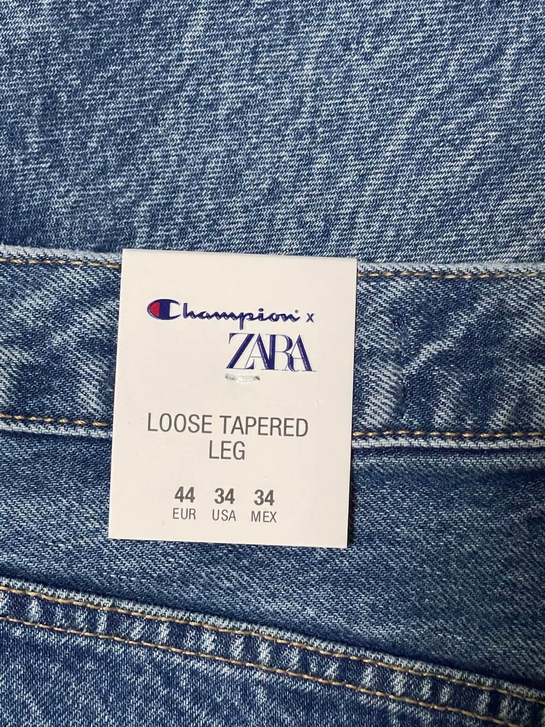 [34] 자라 x 챔피온 루즈 테이퍼드 핏 진 미드 블루(✨새상품) 상품이미지5