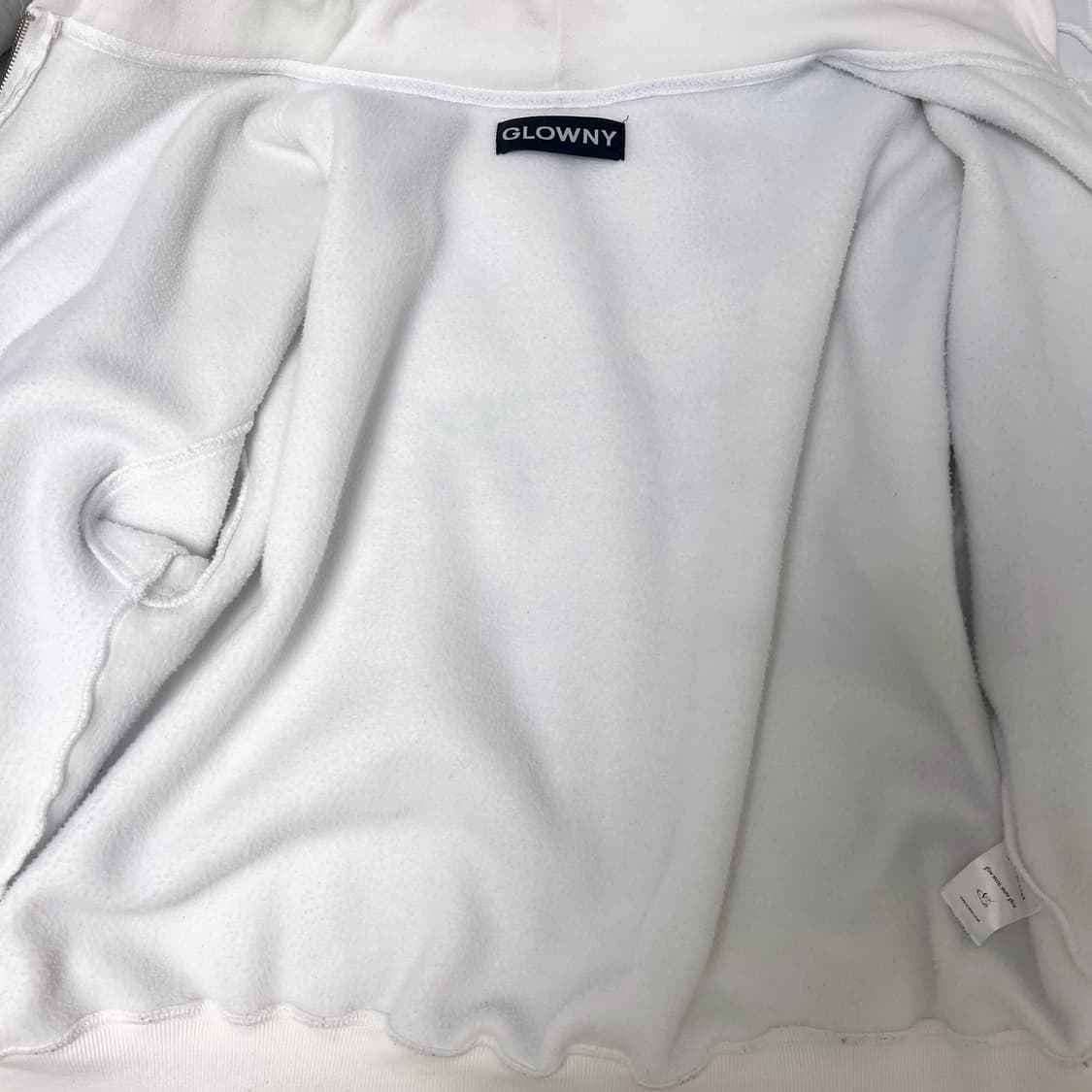 글로니 마야 두들 프린트 후드집업 화이트 윤비누 착용 상품이미지4