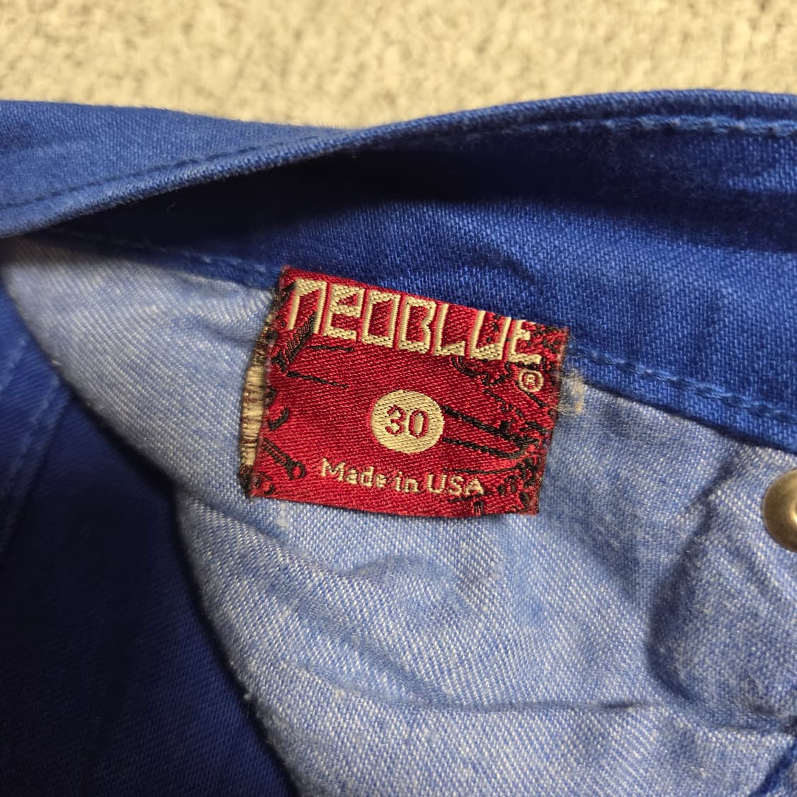 Made in USA 네오블루 데님팬츠 청바지 30-31 상품이미지4