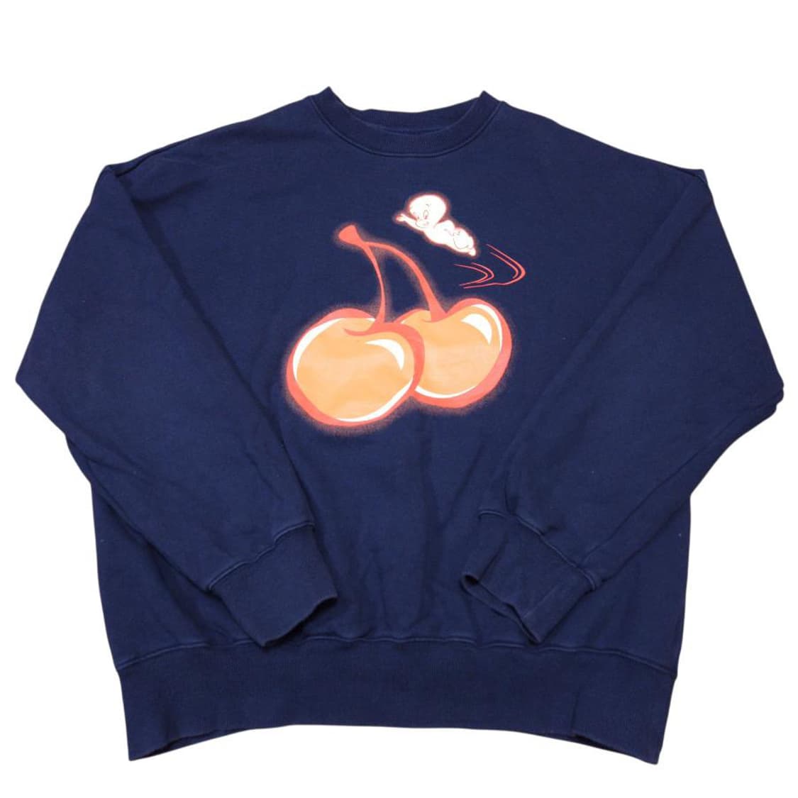 키르시 캐스퍼 빅 체리 네이비 기모 맨투맨 상품이미지1