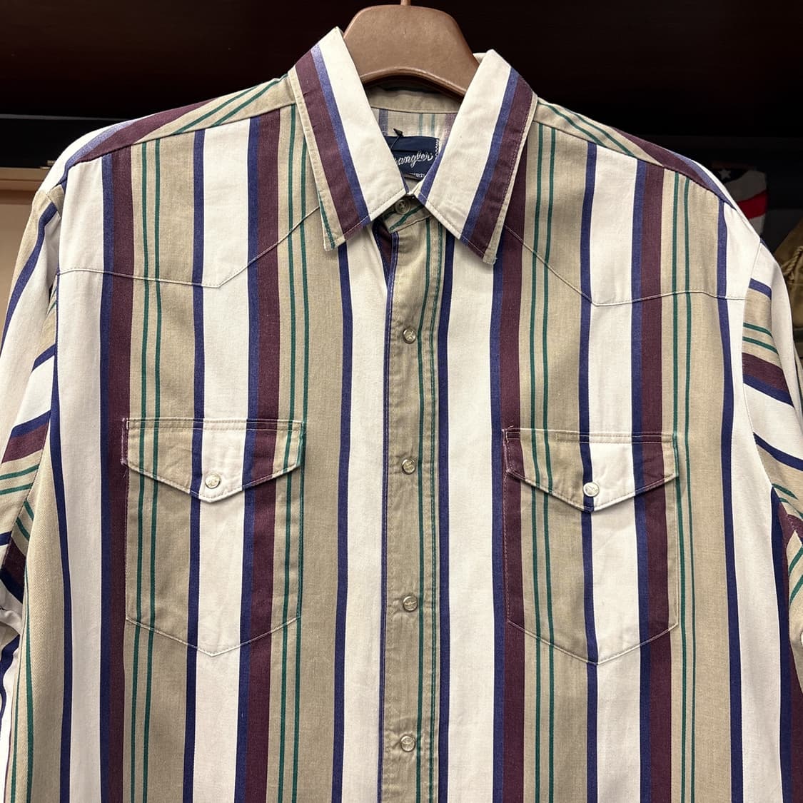 90s 랭글러 멀티 스트라이프 웨스턴 스냅 코튼 셔츠 N1033 상품이미지3