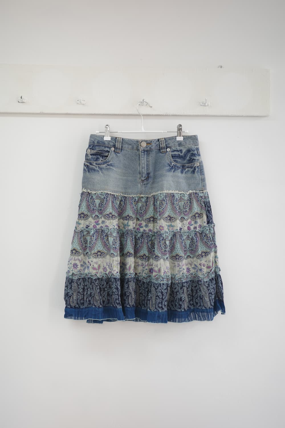  Vintage flower denim skirt 상품이미지1