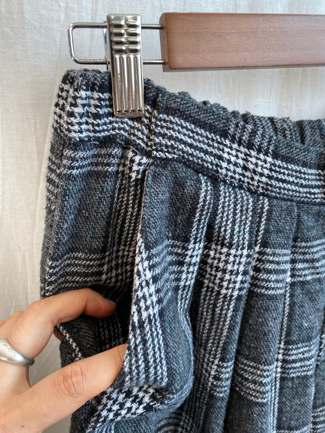 EASE BLUE 면혼방 체크 밴딩 팬츠(F) 상품이미지5