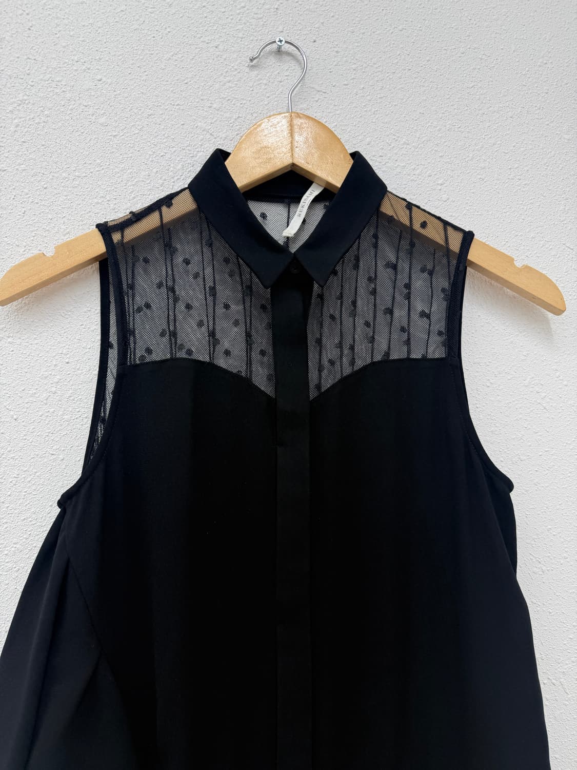 빈티지 Rekisami 블랙 도트 플리츠 레이어드 슬리브리스 상품이미지2