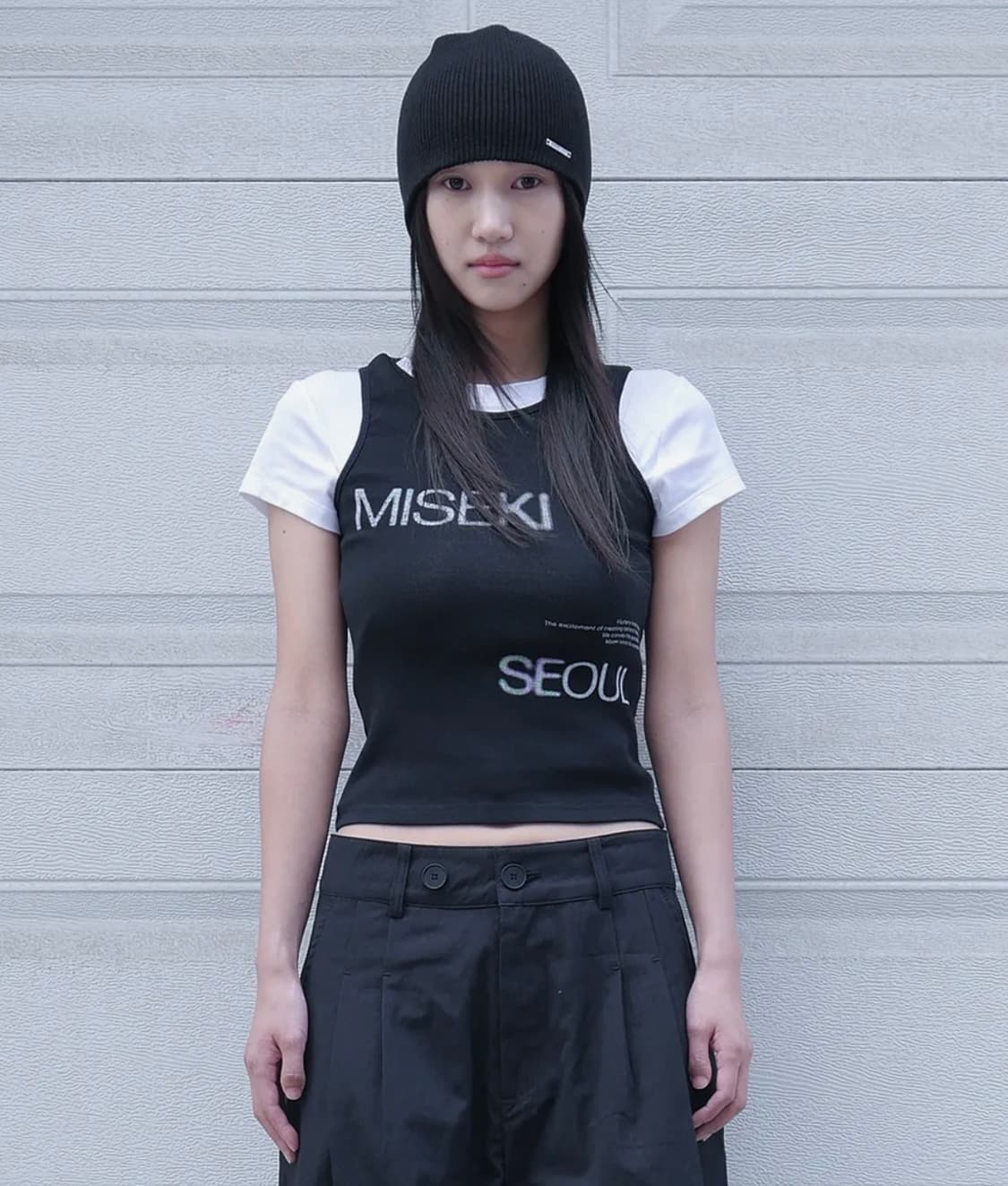 미세키서울 Logo crop sleeveless BLACK 상품이미지1