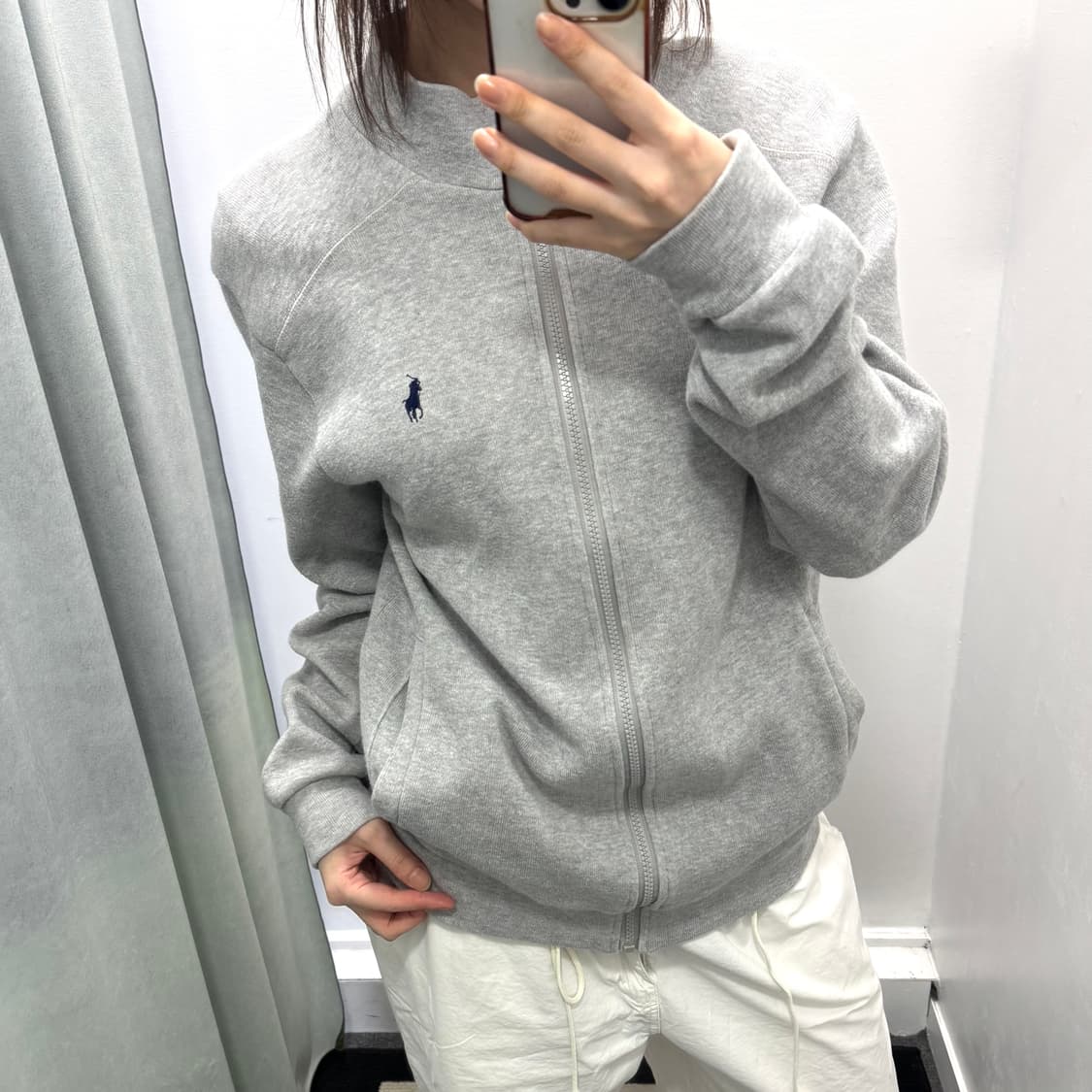 폴로 그레이 커스텀핏 스웻집업 상품이미지2