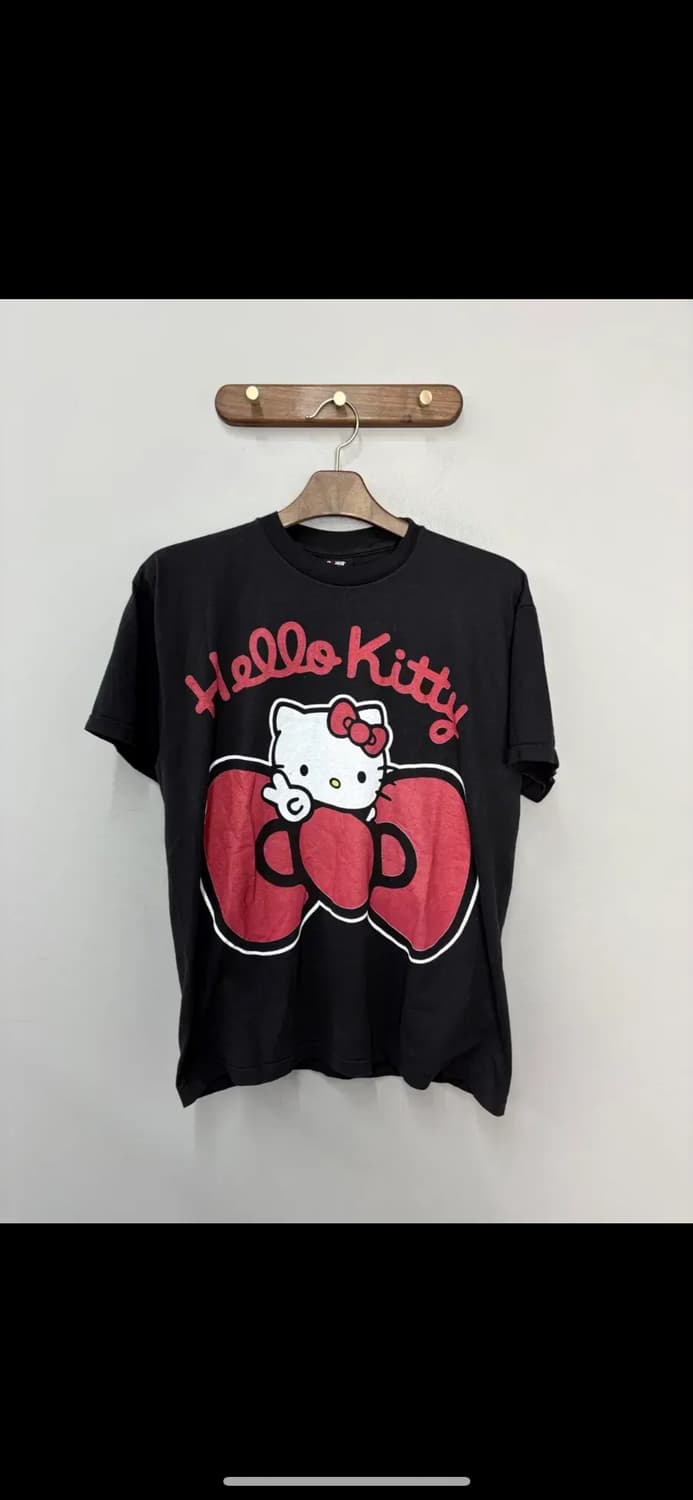 빈티지 헬로키티 y2k 블랙 반팔티 H2530 상품이미지2