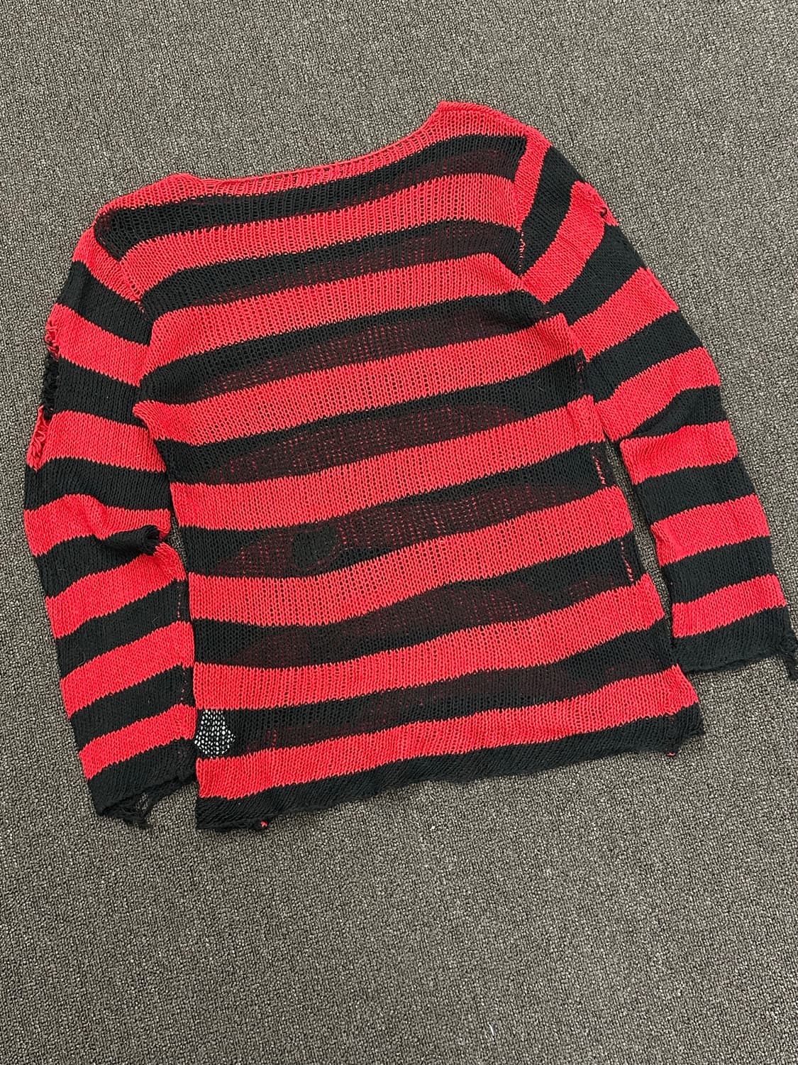 M)재패니즈 빈티지 스트라이프 데미지 니트 스웨터 상품이미지4