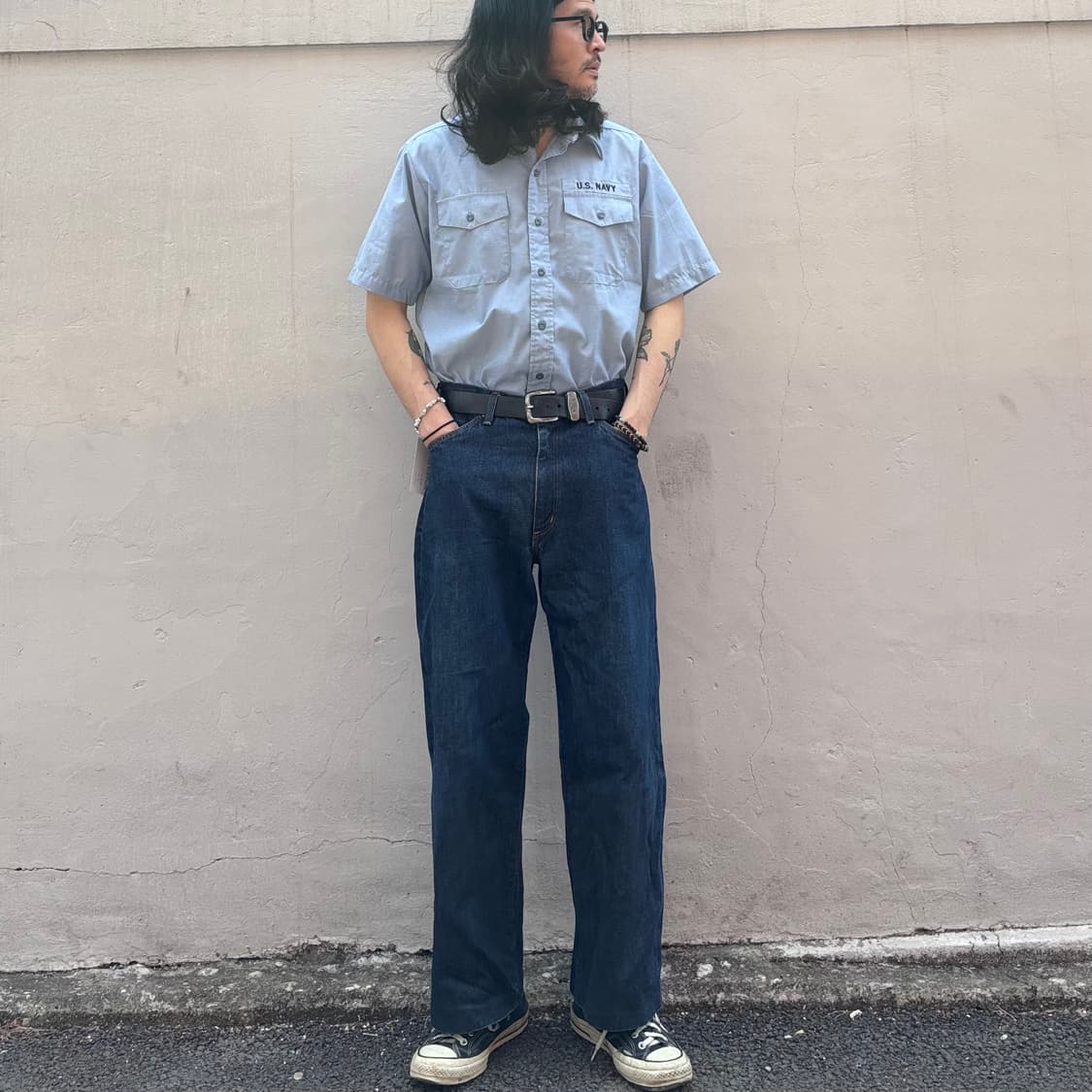 일본 랭글러 와이드 셀비지 데님 팬츠 상품이미지1