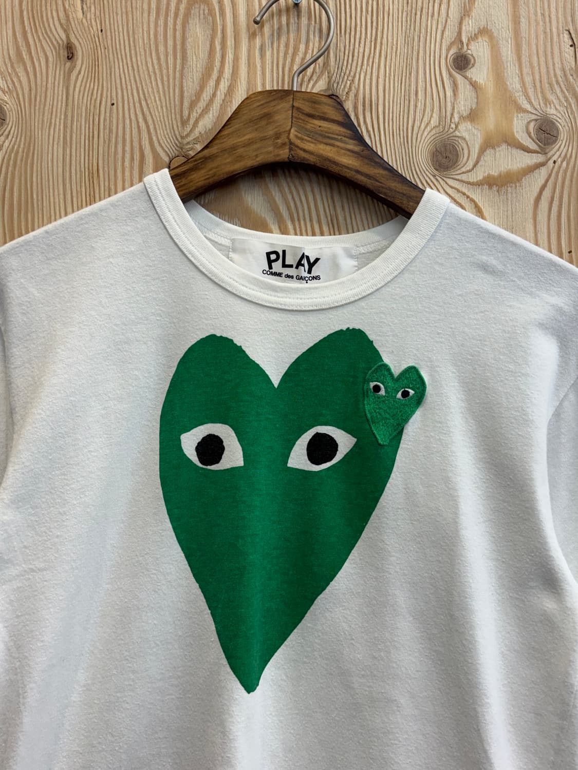 꼼데가르송 그린 더블 하트 티셔츠 상품이미지2
