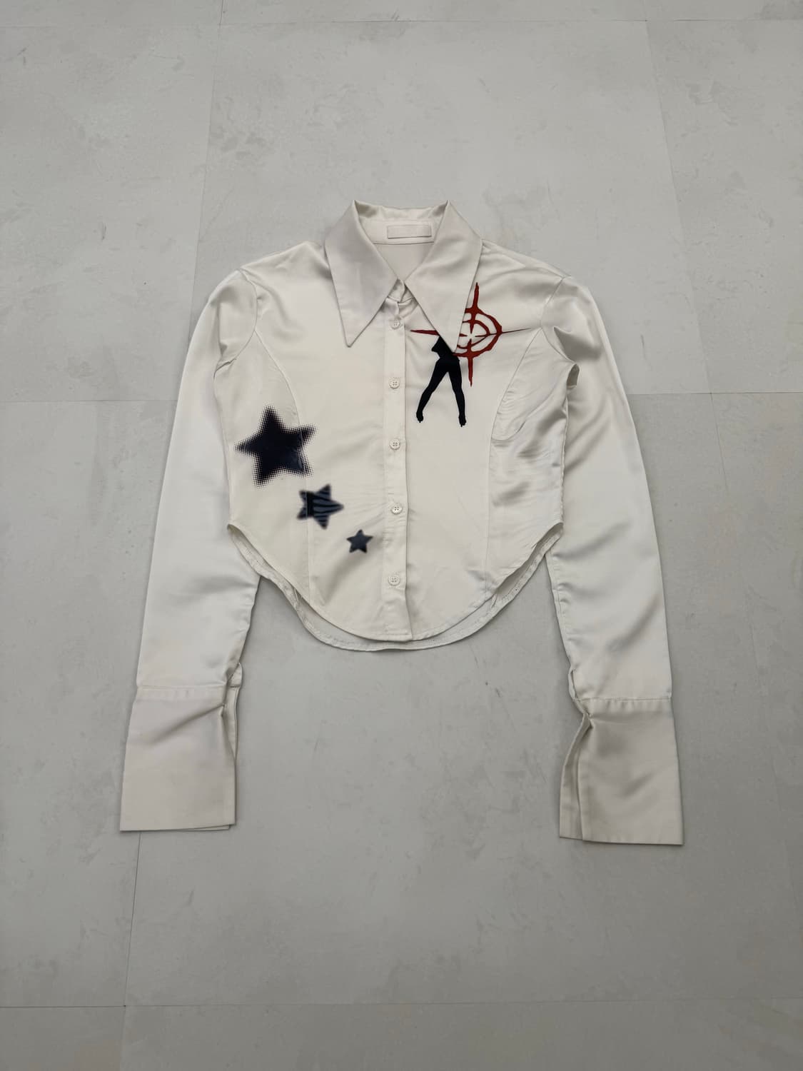 Y2K 프린팅 커브라인 셔츠  상품이미지4