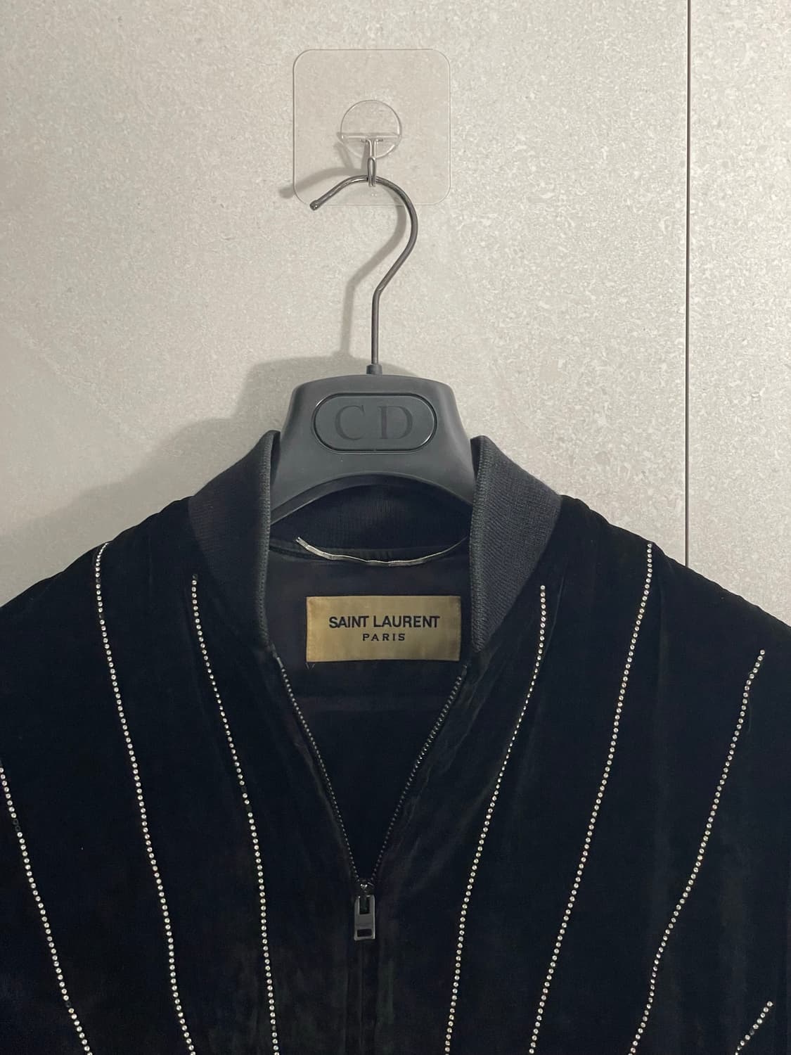 생로랑 fw15 라인스톤 벨벳 블루종 봄버자켓 상품이미지8