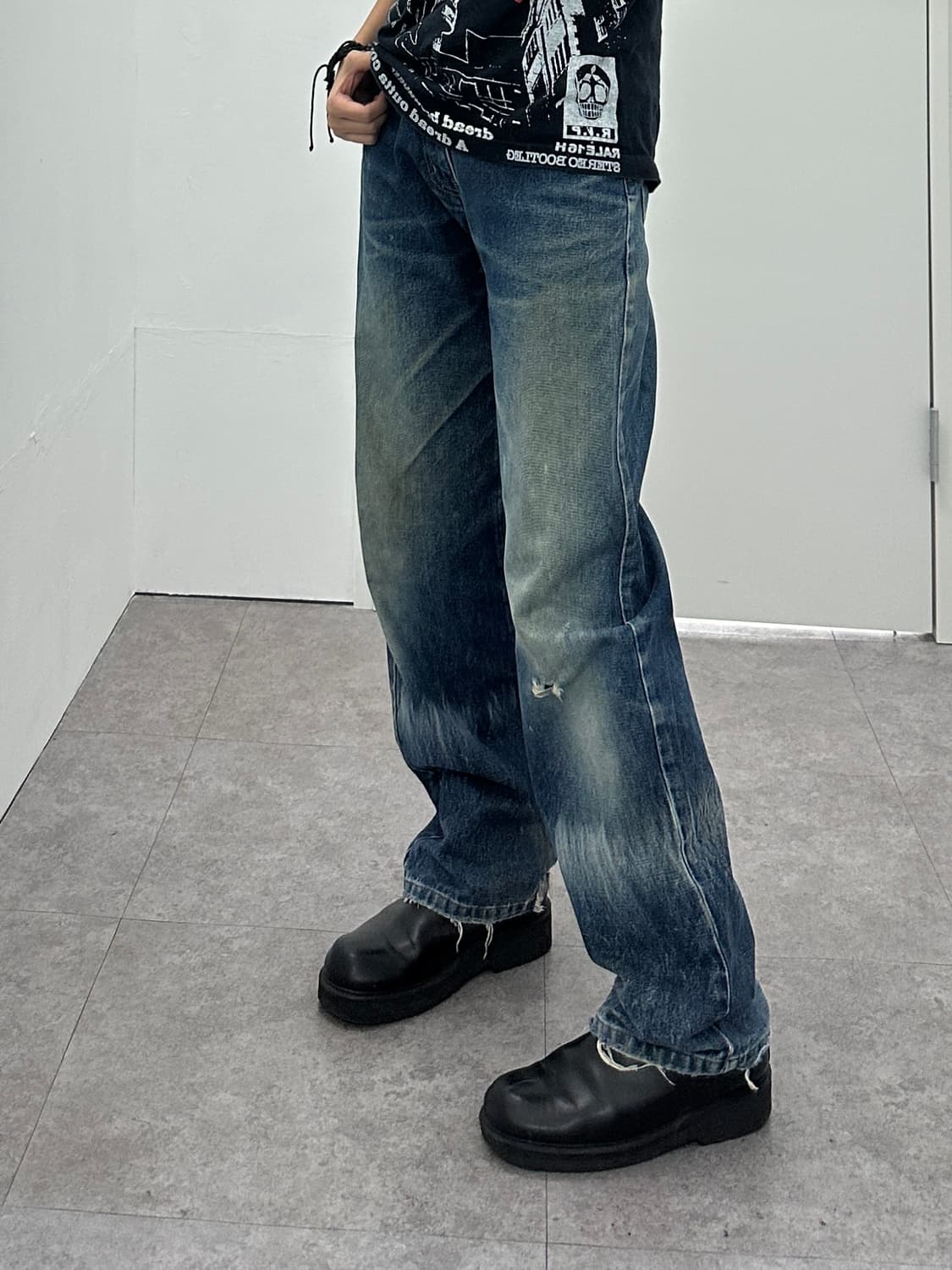 NONE vintage yellow washing denim pants 상품이미지9