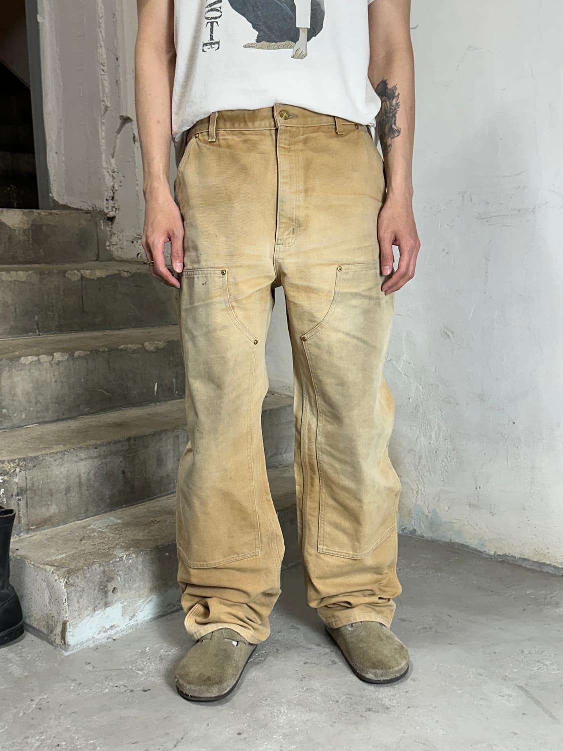 OG USA Made 칼하트 더블니 브라운 칼하트 B01 BRN 썩블니 상품이미지10