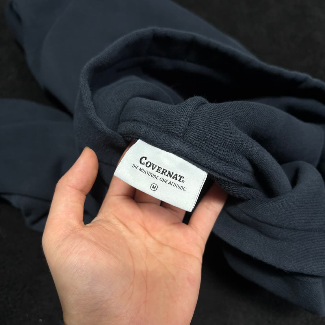 M 커버낫 네이비 프린팅 후드티 상품이미지3