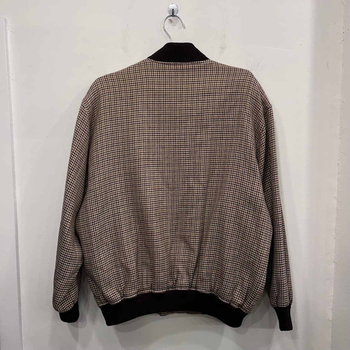 피코크 하운드패턴 숄카라 퓨어 울 집업 자켓 상품이미지5