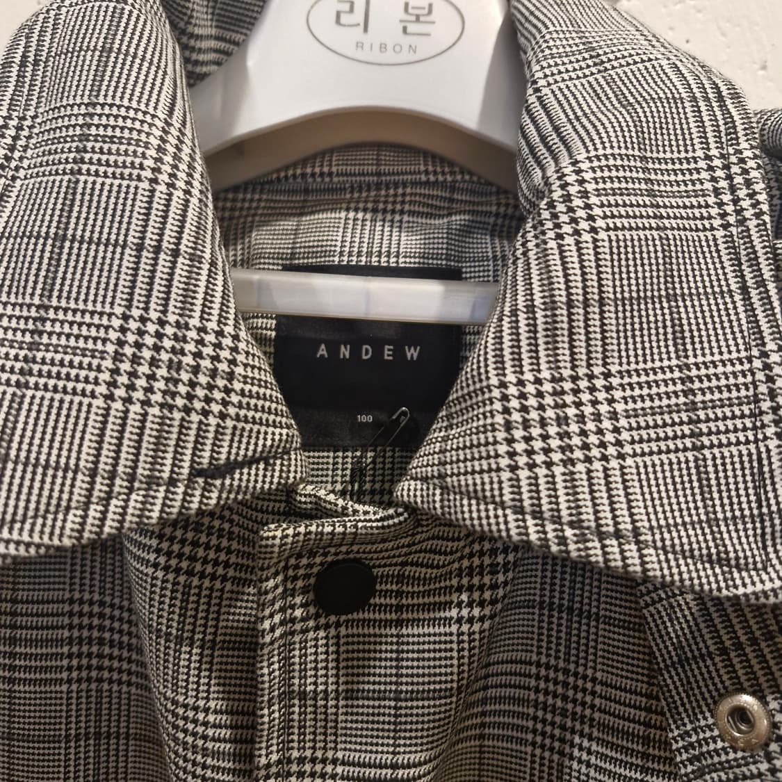 앤듀 체크 후드 사파리 코트 점퍼 XL~ 상품이미지3