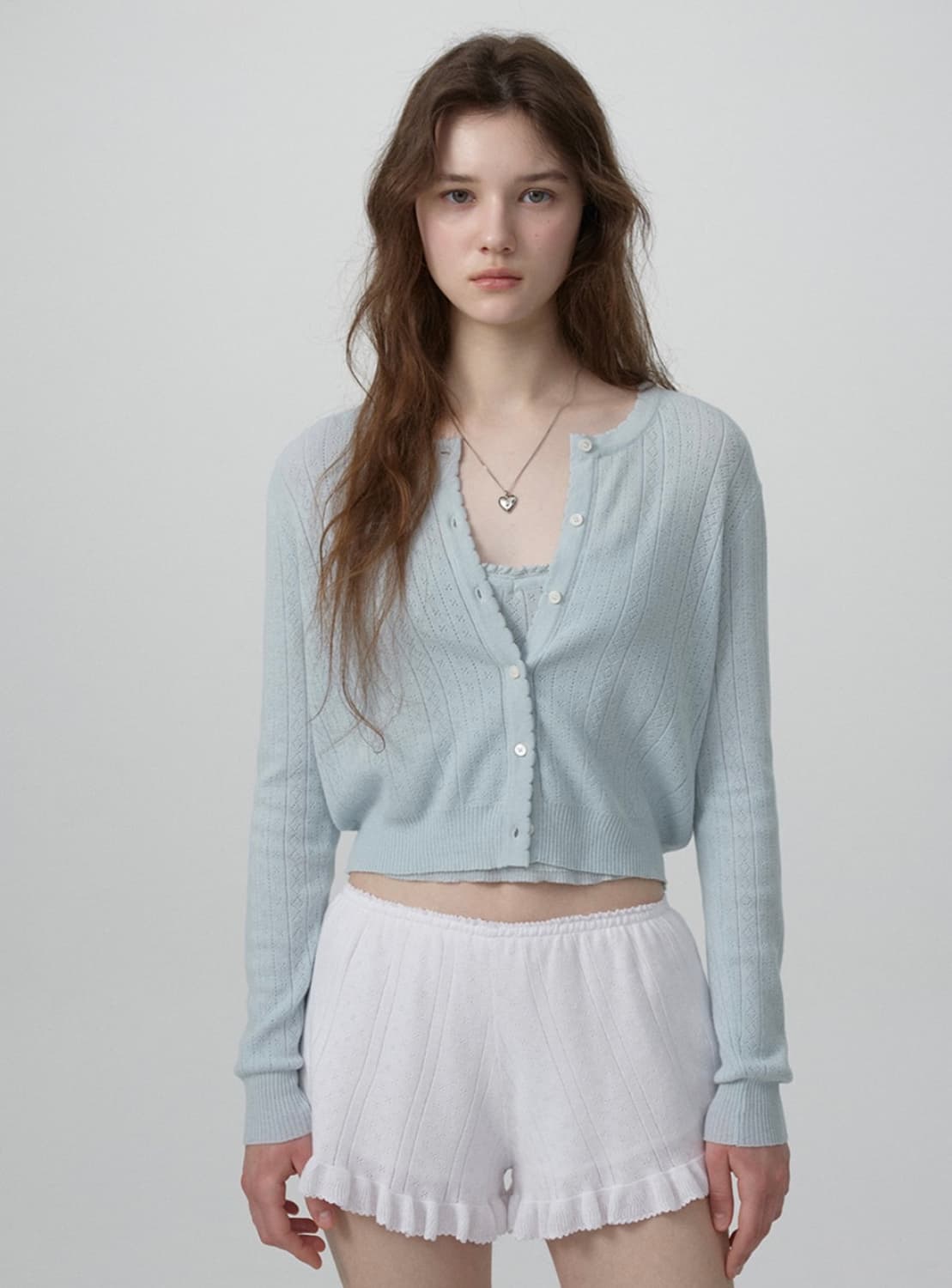 더바넷 Lorin Pointelle Knit Cardigan 상품이미지2