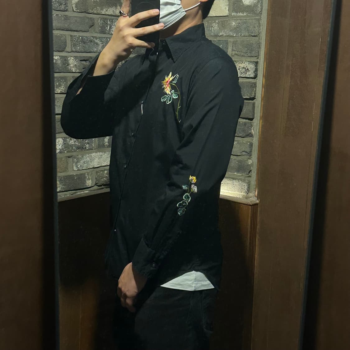 L) 폴스미스 플라워 자수 블랙 셔츠 상품이미지10