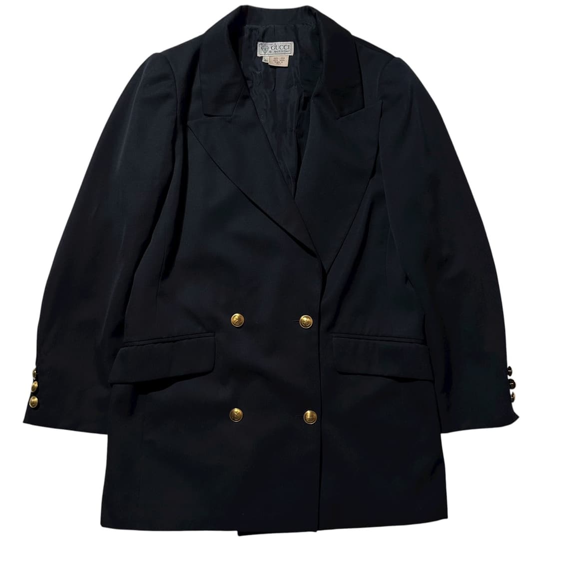 구찌 80‘s 금장 로고 버튼 더블 블레이저 자켓 상품이미지1