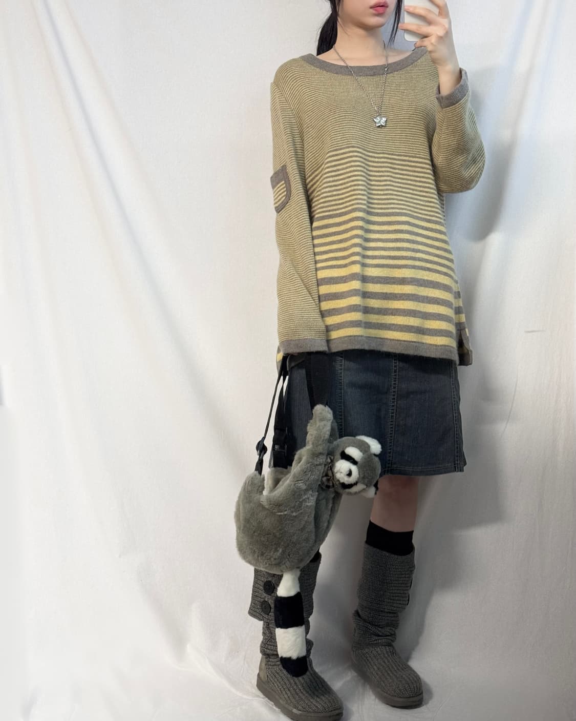 울/앙고라 블렌디드 포켓 디테일 니트  상품이미지3